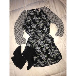 Navy & floral dress